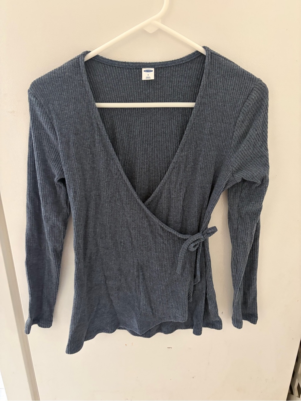 Old Navy Ribbed Wrap V-Neck Sweater - Slate Blue